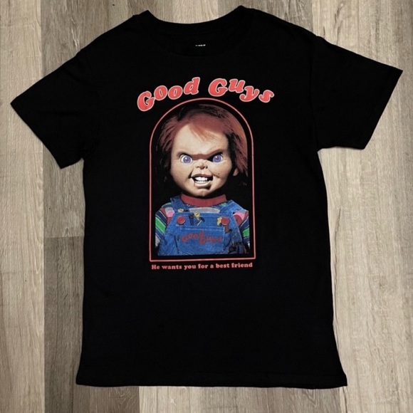 NWOT Chucky Good Guys Child's Play Graphic Tee Shirt Adult Unisex Sizes Med & Lg - Picture 1 of 5